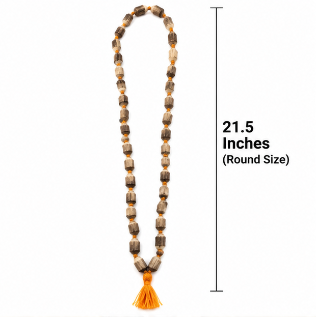 Tulsi Kanthi Mala for Men & Women | Natural Tulsi Wood Beads | Traditional Spiritual Neck Mala | 21.5 Inch - 2