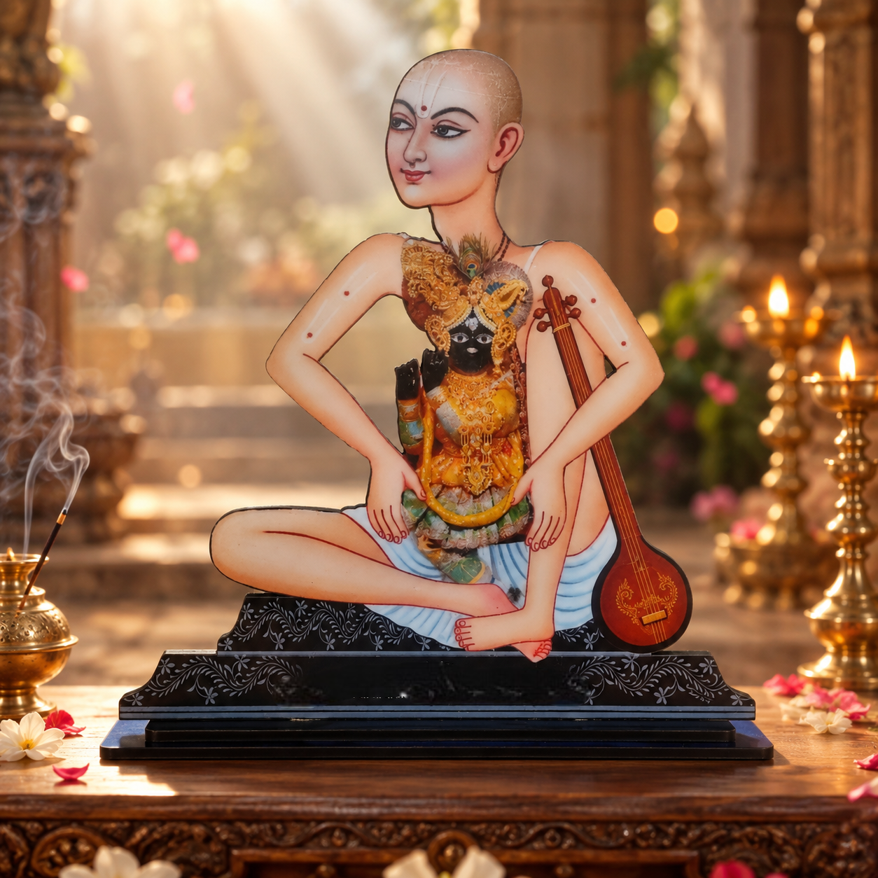 Swami Haridas Ji Banke Bihari Ji MDF Decorative Standee - 3
