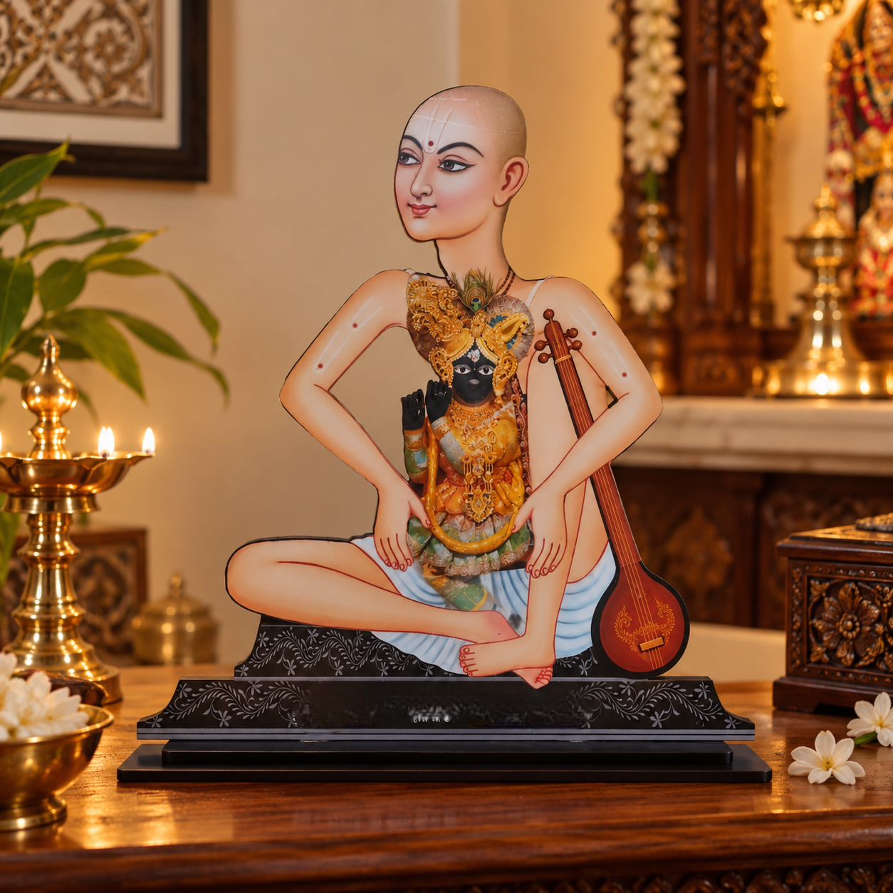 Swami Haridas Ji Banke Bihari Ji MDF Decorative Standee - 2