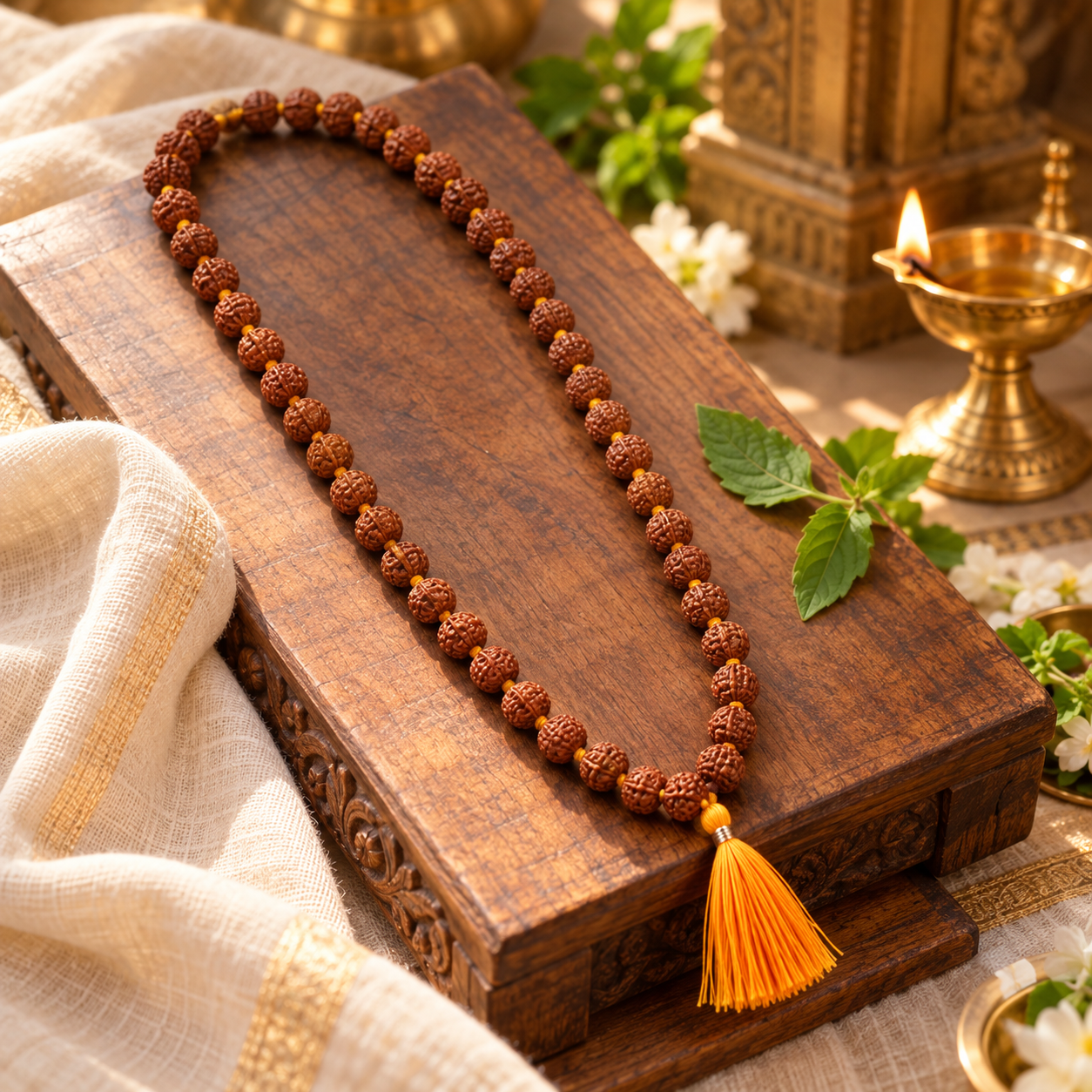 108 Beads Rudraksh Mala | 21.5 Inch Rudraksha Mala for Puja, Jaap & Meditation - 6
