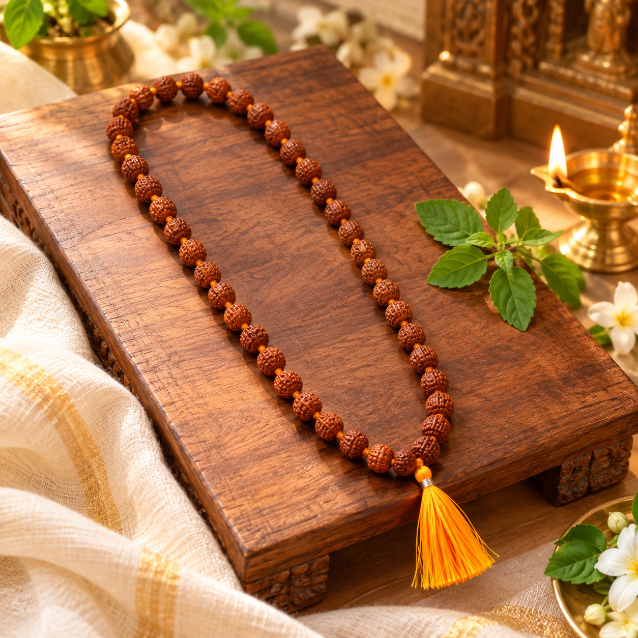 108 Beads Rudraksh Mala | 21.5 Inch Rudraksha Mala for Puja, Jaap & Meditation - 5