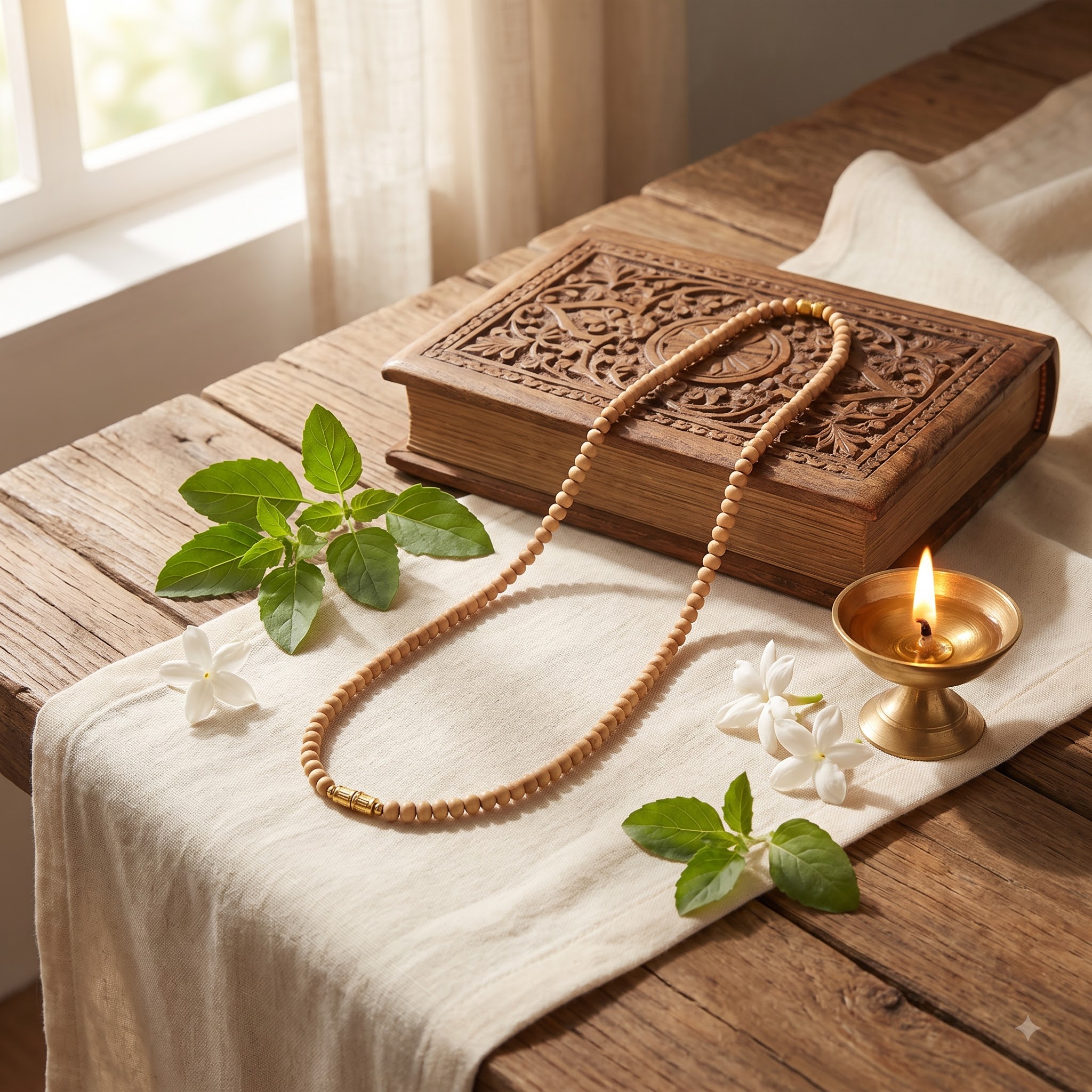 Tulsi Kanthi Mala | 23 Inch Tulsi Mala for Puja, Bhakti & Daily Wear - 6