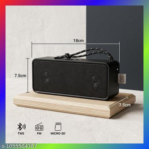 Bluetooth Speaker| Portable 10W Wireless Bluetooth 5.0 Speaker with TWS Pairing & FM Radio - Black