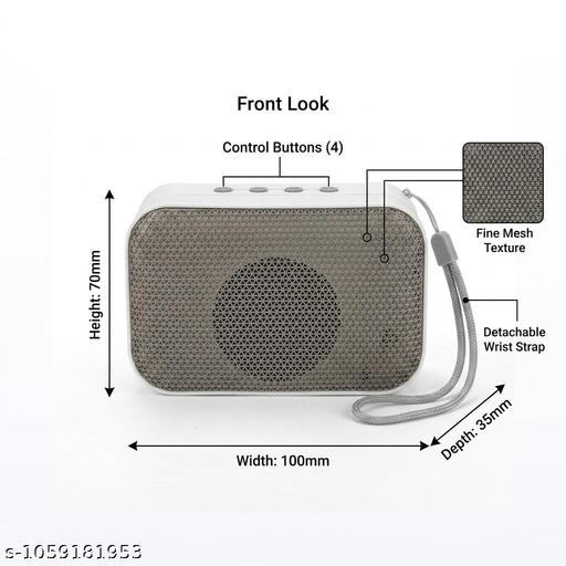 Mini Disco Portable Bluetooth Speaker with Wrist Strap, Deep Bass, & Fine Mesh Grille | Travel Wireless Speaker (70x100x35mm) - Compact SoundBox for Hiking, Pool, Beach - 3