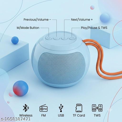 Mini Portable Wireless Bluetooth Speaker with Built-in FM Radio, TWS Function, TF Card & USB Playback, Deep Bass Sound Speaker - 3