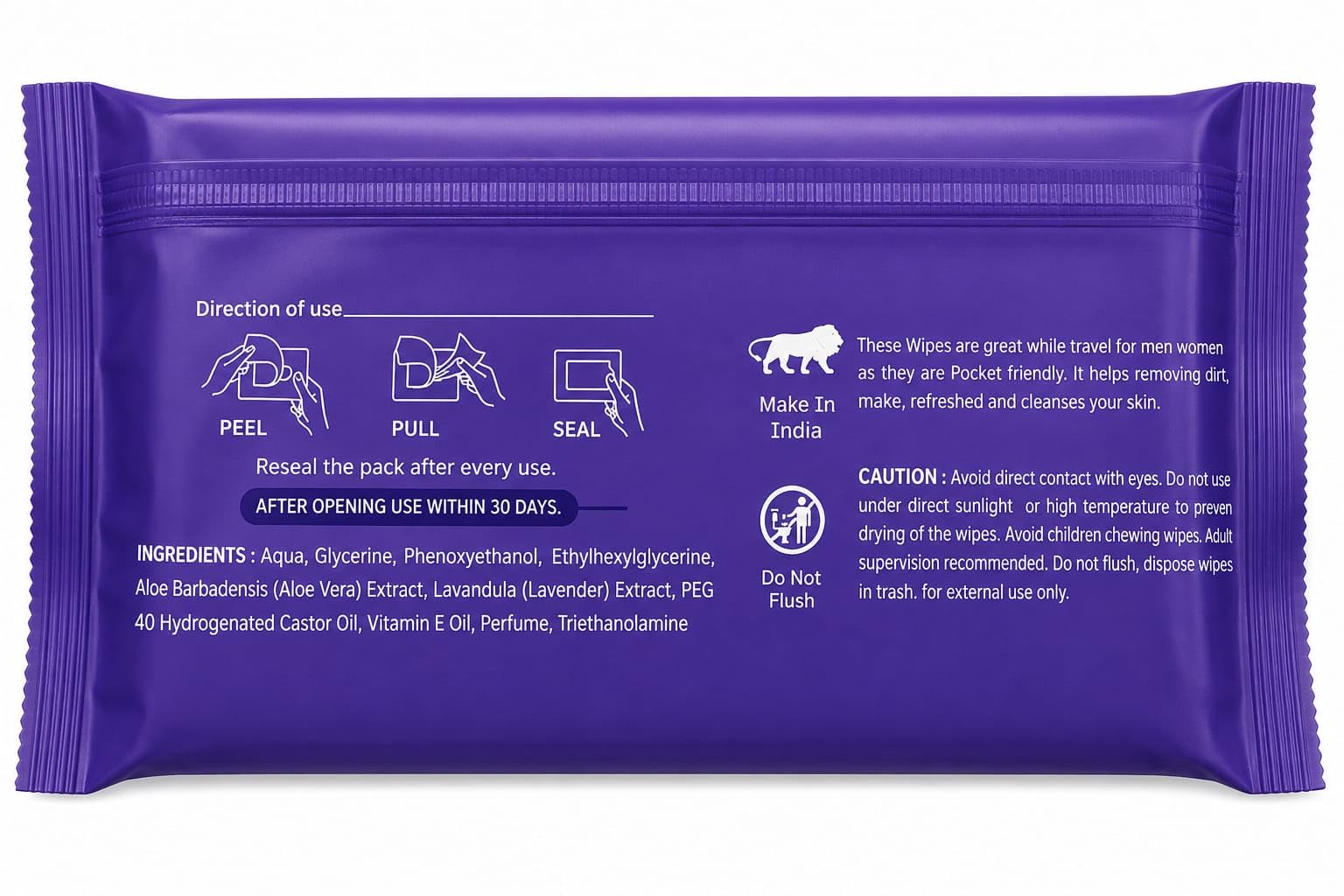 Multipurpose Refreshing Wipes, 80 Wipes/Pack - 6