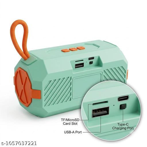 Portable Bluetooth Speaker, BT version 5.3, Wireless Mini Speaker, HD Sound, Long Battery Backup & TF Card Support – Compact Outdoor Music Speaker-Green colour
