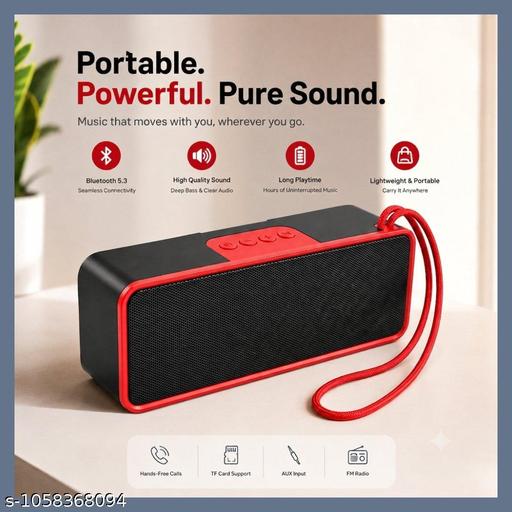 Portable Bluetooth Wireless Speaker – Powerful Sound with Deep Bass & Carry Strap