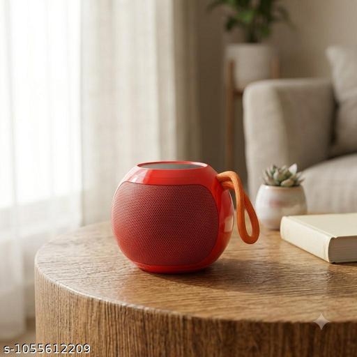 Portable Red Wireless Bluetooth Speaker with Deep Bass Sound & Easy-Carry Strap-Red Colour - 2