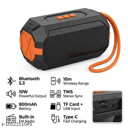 Portable Wireless Speaker| Bluetooth Speaker|Wireless Speaker Type-C charging & 800mAh Battery| |